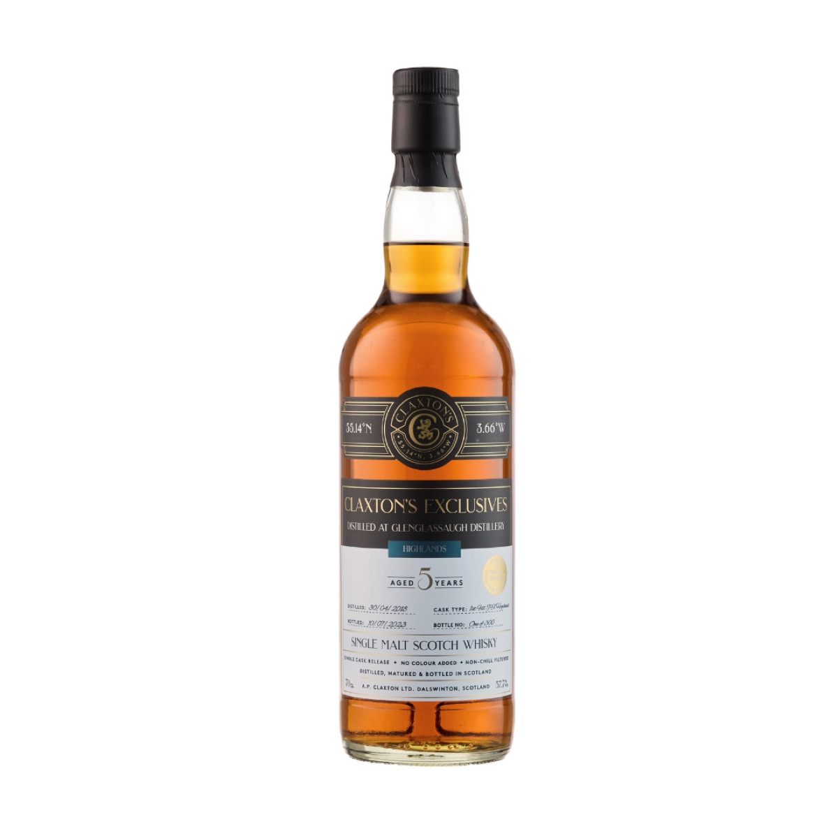 Glenglassaugh 2018/2023, 5YO PX Cask, Claxton's Spirits for Precious Liquors
